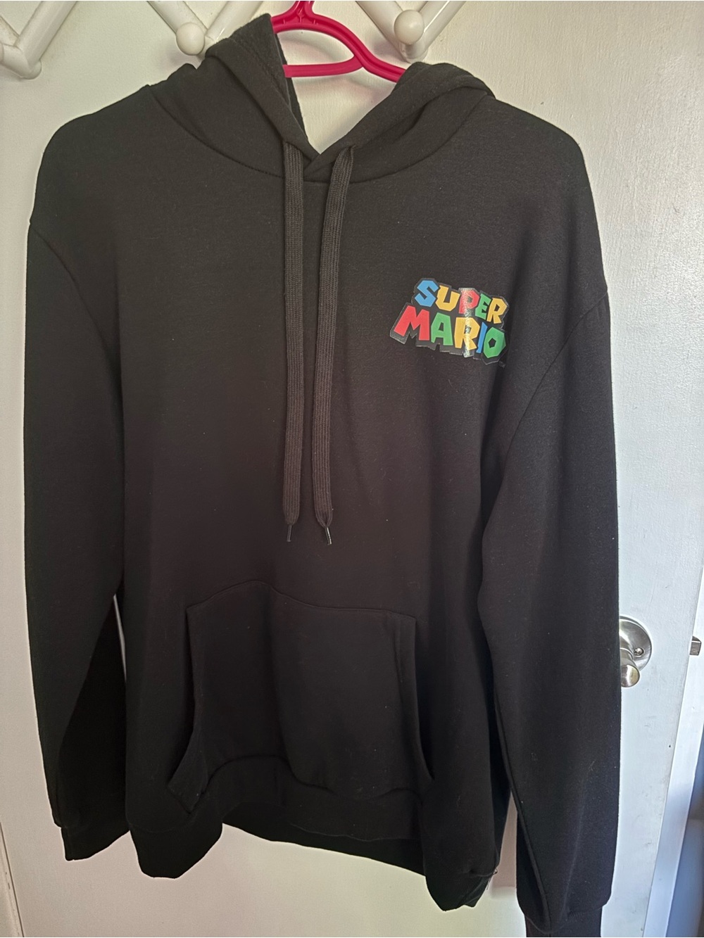 Black Super Mario Pullover Hoodie